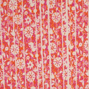 Viskose Crepe - pink-orange-weiß